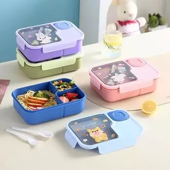 Коробка для ланча Bento для детей, девочек, мультяшных студентов, кавайных, милых, с подогревом, 3 сетки, для сэндвичей, закусок, специальная столовая, для хранения продуктов