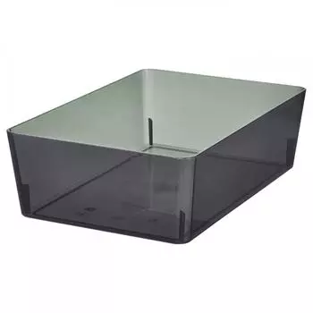 Коробка для печенья IKEA KUGGIS, прозрачная, черная, 18х26х8 см.