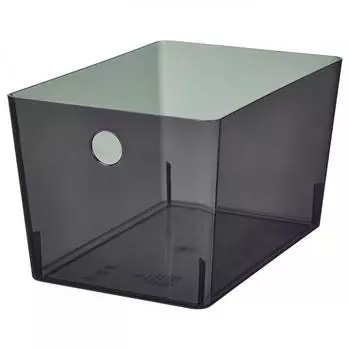 Коробка для печенья IKEA KUGGIS, прозрачная, черная, 18х26х15 см.