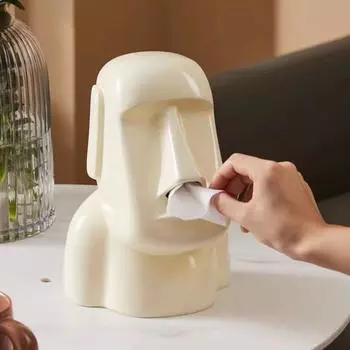 Коробка для салфеток «Остров Пасхи», 3D-фигурка из камня, держатель для бумаги, водонепроницаемая пылезащитная коробка для хранения, органайзер для всякой всячины
