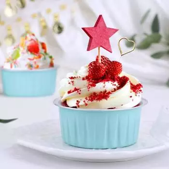 Коробка из фольги с крышкой, 20 шт. Многоразовые одноразовые круглые пищевые антипригарные антипригарные контейнеры для духовки, безопасный контейнер для кексов, миска из алюминиевой фольги, форма для выпечки, кухонные принадлежности черный белый