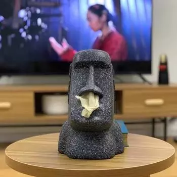 Коробка с салфетками в виде каменной фигуры Моаи, креативный столик для гостиной, дымчатая личность, забавный остров Пасхи, бумажная коробка MOAI