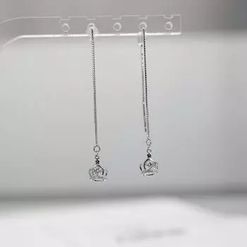 Корона Длинные серьги-подвески Женская мода Ins Style Супер Фея Кисточка Ухо Кабель Холодный стиль Ниша Дизайн Ухо Украшение