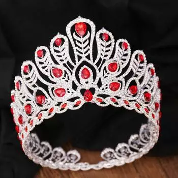 Корона для конкурса красоты, большая, из сплава, высокого класса, павлинья корона Большого шлема