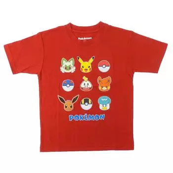 Короткая футболка Pokemon Sweat Quick Mosquito Resistant Goods [Fine Plus], рукав, лицо, впитывающая, сушка, красный