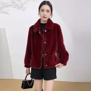 Короткая куртка Mom s Small Fur Body Jacket из искусственной норки, повседневная зимняя женская куртка M