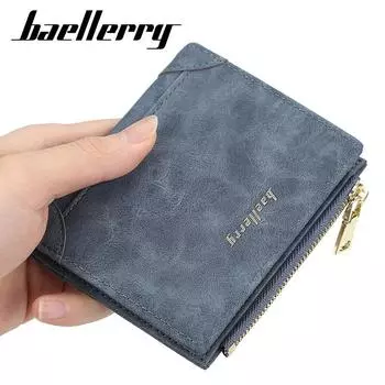Короткие мужские кошельки Baellerry, кожаный кошелек с визитницей, брендовый дизайн, кошелек-кошелек