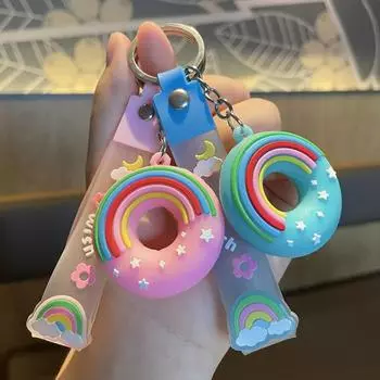 Короткий брелок с веревкой, 3D мультяшный брелок, новый брелок для пары, подвесной аксессуар