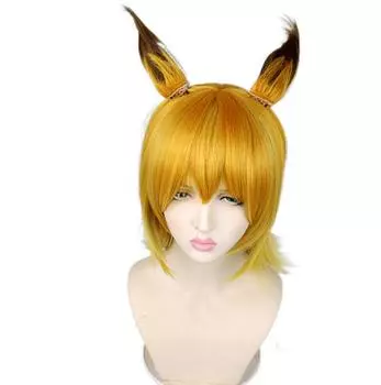 Короткий парик Сенко, 35 см, Sewayaki Kitsune no Sko-san с ушками, карнавальный костюм, термостойкие синтетические волосы, мужские и женские парики для вечеринок 35cm хаки