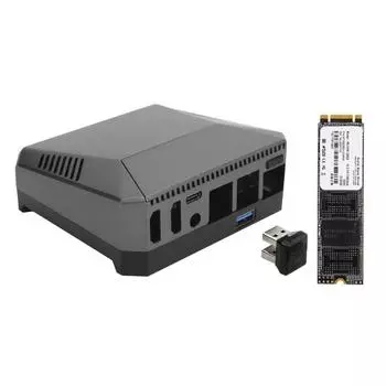 Корпус Argon One M.2 из алюминиевого сплава с разъемом расширения M.2 SSD, крышкой GPIO, вентилятором охлаждения для корпуса 4B