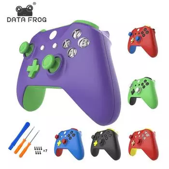 Корпус DATA FROG для контроллера Xbox One Slim, полностью сменный корпус, набор кнопок ABXY для управления, аксессуары для Xbox One S фиолетовый/зелёный