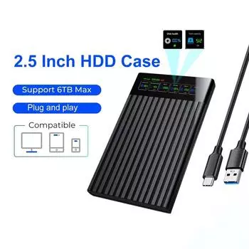 Корпус для жесткого диска SSD 2,5 дюйма SATA на USB3.1 Корпус для жесткого диска 6 Гбит/с Макс Внешний корпус для жесткого диска SATA Адаптер для ПК