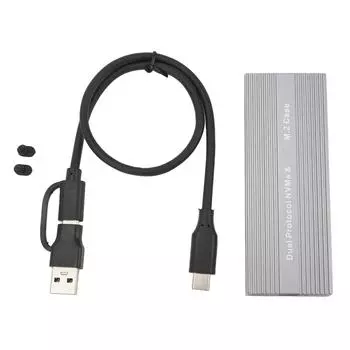 Корпус M.2 Nvme PCIE NGFF SATA SSD, порт Type C, 10 Гбит/с, совместимый с UASP, твердотельный накопитель без инструментов OTG dual-head cable