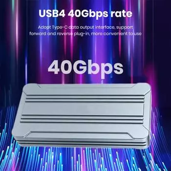Корпус SSD M.2 NVMe USB 4, чип ASM2464, 40 Гбит/с, совместимый с Thunderbolt, мобильный жесткий диск из алюминиевого сплава, внешний жесткий диск, чехол, аксессуары для ПК серый