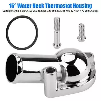 Корпус термостата Sbc Bbc Water Neck 15 градусов по Фаренгейту Chevy 265 283 305 327 350 383 396 400 427 454 472 502 Маленький большой блок