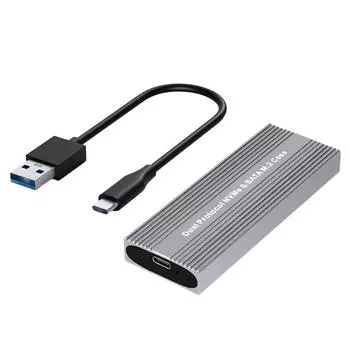 Корпус USB3.2 - M.2 NVME SSD 10 Гбит/с NVMe PCI-E 6 Гбит/с SATA M-Key/B+M Key SSD Корпус Внешний корпус для SSD 2230 2242 2260 2280 A-C Cable