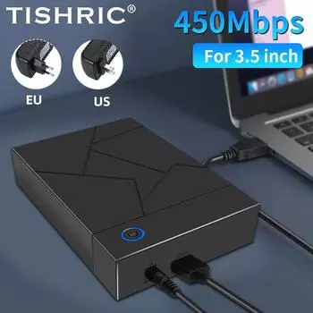Корпус внешнего жесткого диска TISHRIC3,5/2,5 SATA к USB 3,0, чехол-адаптер для жесткого диска 3,5 SSD, 450 МБ/с, 18 ТБ, чехол для жесткого диска