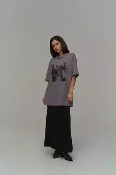 Корсет Серая Сиреневая Футболка Oversize