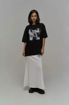 Корсетная черная футболка Oversize
