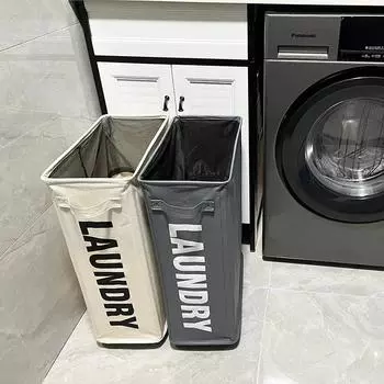 Корзина для белья на колесах, экономящая место, складная, водонепроницаемая, сортировщик и органайзер для домашнего хранения, грязная одежда, коврик для йоги 39x18.5x58cm темно-синий