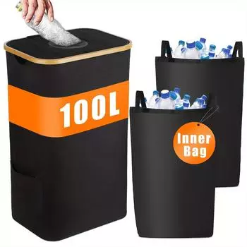 Корзина для хранения пустых бутылок, мешок для сбора сточных вод, складная сумка для хранения бутылок, органайзер для перерабатываемых бутылок чёрный