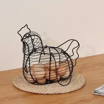 Корзина для хранения яиц Iron Art, держатель для яиц в форме курицы, контейнер для овощей и фруктов, органайзер, стойка, корзина