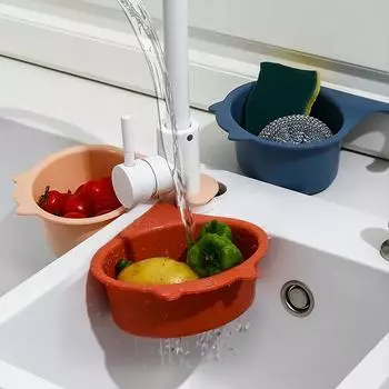 Корзина для слива кухонной раковины, многофункциональная, в форме кошки, корзина для фильтра, полка для фруктов и овощей, органайзер для кухонных гаджетов