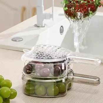 Корзина для сушки фруктов Yousheng 1/2 шт. с ручкой, пищевая, без BPA, многоразовая, многофункциональная, контейнер для сушки фруктов, мини-пластиковый дуршлаг 2pcs серый