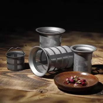 Корзина для заварки чая из титановой сетки для чашки чайника L