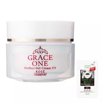 KOSE Grace One All-in-One Rich Repair Gel УФ-защита (SPF50 + PA ++++) 100 г + 1 назальная тампона в комплекте