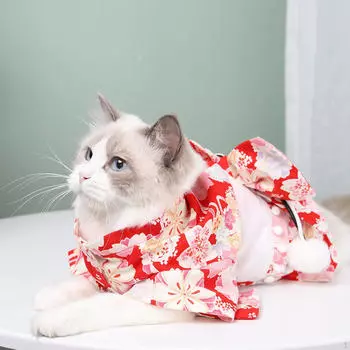 Кошачье платье принцессы дышащий праздничный костюм для вечеринки наряды милые для маленьких собак домашних животных красный