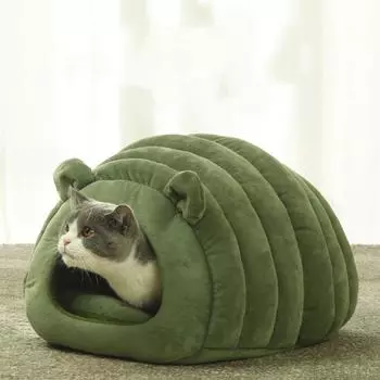 Кошачья будка, домик, корзина, лежанка для питомца, коврик, теплые спальные мешки, гнездо, мягкая подушка для собак, диван для маленьких собак, аксессуары 40x35x35cm коричневый