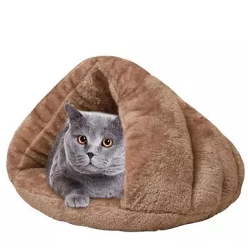 Кошачья будка Зимний теплый коврик для домашних животных Arctic Velvet Полузакрытый будка Товары для кошек Кровать для маленьких и средних собак 40CM