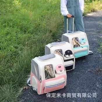 Кошачья сумка для путешествий, переносной чехол для перевозки домашних животных, рюкзак для путешествий на открытом воздухе, сумка для домашних животных, принадлежности для кошек зелёный