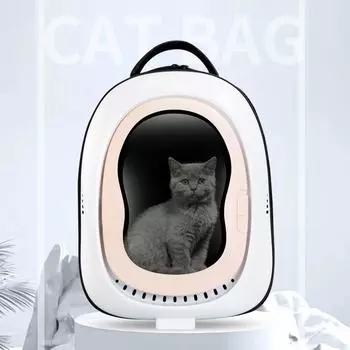 Кошачья сумка для выхода на улицу, портативная космическая капсула, большая вместимость, дышащая школьная сумка, рюкзак для путешествий для кошек, сумка для домашних животных фиолетовый