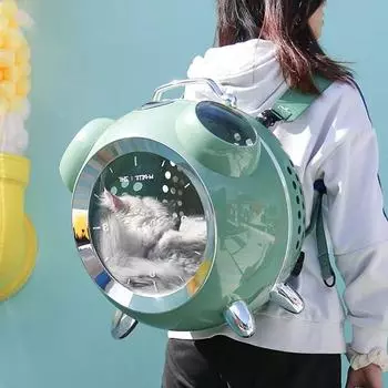 Кошачья сумка Go Out Portable Space Pet Pod Большая вместимость Рюкзак Прозрачный Кошачий Транспортер Для Мелких Животных Товары для Переноски Для Кошек 40X25X44CM