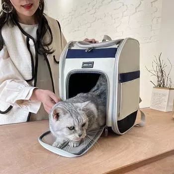 Кошачья сумка-рюкзак из холста, рюкзак для кошек, большая вместительная сумка для кошек, переносная сумка для домашних животных, сумка для переноски домашних животных, сумка для собак 30*27*40cm