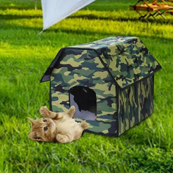 Кошачий домик для уличных кошек, приют для бродячих кошек, лежанка для собак, товары для животных, пещера для котят, теплая Flat Top