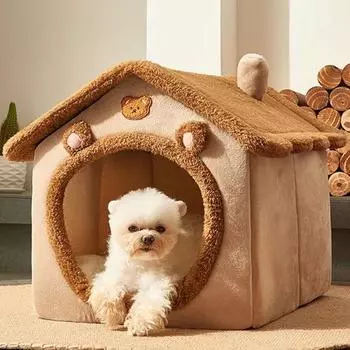 Кошачий домик, собачья будка, домик для домашних животных, кошачий домик, кошачий домик, собачий домик, коврик для собачьего домика, сохраняет тепло зимой и обеспечивает глубокий сон, его можно снять и постирать