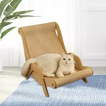 Кошачий шезлонг, напольный шезлонг для кошек, приподнятая кровать для кошек, кресло-когтеточка для мелких животных, кроликов, домашних кошек, собак, щенков 51.5cmx37cmx31.5cm