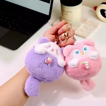 Кошелек для монет с брелком в виде животных, плюшевый кошелек с изображением животных, нулевой кошелек, плюшевый кошелек для монет, детский подарок