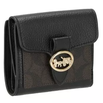 Кошелек двойного сложения 7250 Signature [Coach] женский Im/коричневый/черный [Товар]