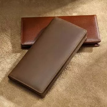 Кошелек из натуральной кожи Crazy Horse Leather с зажимом для денег, средней длины, из коровьей кожи, винтажный однотонный кошелек для монет коричневый/красный