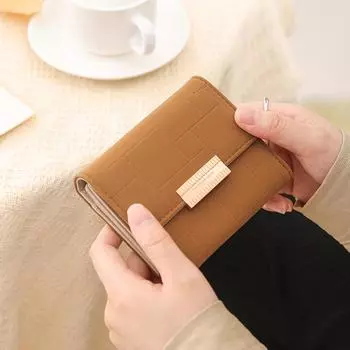 Кошелек женский короткий из искусственной кожи простой универсальный кошелек нишевый студенческий женский кошелек для монет розовый