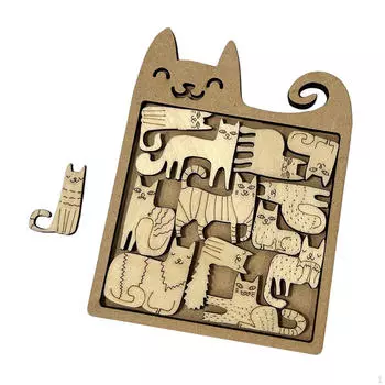 Кошка 3D деревянная головоломка игрушка головоломка игры дошкольное обучение Монтессори игрушки для 1 2 3 cat basket