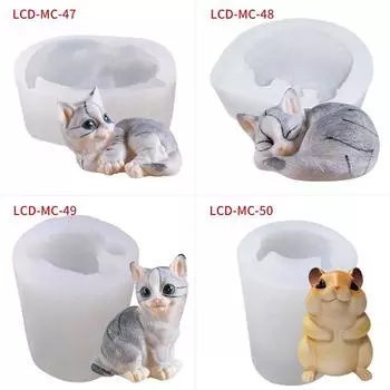 Кошка DIY Мыло Декор Силиконовые Мышь Крем Плесень Инструмент для выпечки льда LCD-MC-50#