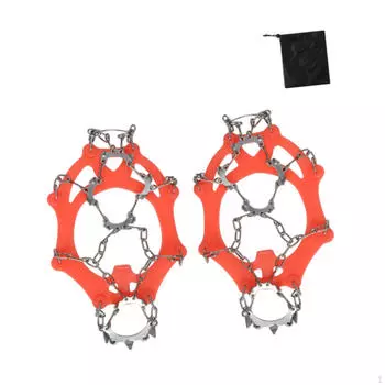 Кошки для обуви для снега и льда Ботинки Grippers Легкие тяговые шипы Black M 25cmx15cm
