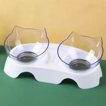 Кошки и собаки, 15 градусов, кормушка для воды, двойная миска для кормления домашних животных, поднятая подставка, миска для кошек, миска для корма для домашних животных Single Bowl чёрный