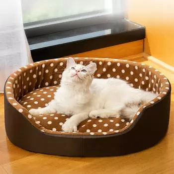 Кошки Кровать Dot Sponge Pad Аксессуары для собак Домики и места обитания Дома для животных Товары для щенков Все принадлежности Подушки Вещи Кровати Корзина Коврик S 38x29cm