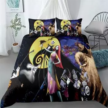 Кошмар Джейк Мультфильм Пододеяльник Комплект King Queen Double Full Twin Single Size Комплект постельного белья EU single(135x200cm)